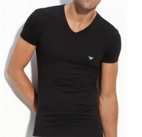 凑单品：EMPORIO ARMANI 安普里奥·阿玛尼 男士V领T恤 3件装 黑色款