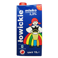 限华东：Lowicz 罗兹姑娘 波兰进口全脂纯牛奶 1L