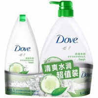 Dove 多芬 沐浴乳（清透水润1L+清透水润300ml）