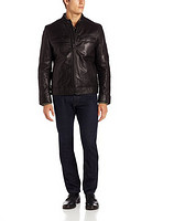 Kenneth Cole New York Leather Moto Jacket 男士真皮夹克