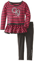 Calvin Klein Jeans  Logo Stripe Tunic Set 可爱女宝宝套装