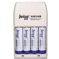 雷摄（LEISE） 803+ 5号AA2200mAh快速充电套装（含四槽智能充电器*1+5号AA2200mAh镍氢可充电电池*4）