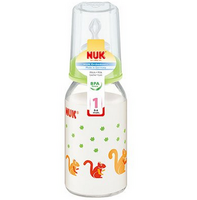 NUK 耐高温玻璃奶瓶(带1号硅胶中圆孔奶嘴）125ml