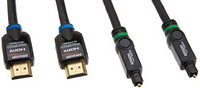 AmazonBasics 亚马逊倍思 高速HDMI以太网电缆(2米)/Toslink数字音频光纤电缆(1.8米)套装