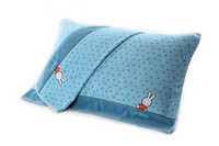 Miffy 米菲 兔圆点提花枕巾蓝色2条装