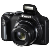 Canon 佳能 PowerShot SX170 IS 数码相机 黑色（1600万像素 3英寸屏 16倍光学变焦 28mm广角）