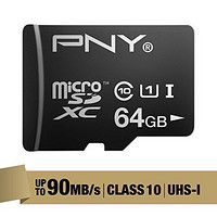 PNY 64GB UHS-1 600X 90MB/S TF存储卡