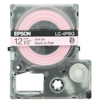 EPSON 爱普生 LC-4PBQ 爱乐贴标签打印机LW400/700/600P/1000P色带盒 烫印系列 12mm宽幅（黑字/粉底）