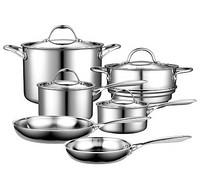 Cooks Standard 复合不锈钢锅具10件套（6锅+4盖）