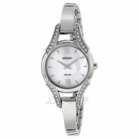 Seiko 精工 Solar Mother of Pearl Stainless Steel Ladies Watch SUP213