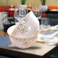 jg 金冠陶瓷 精品韩式 中式骨瓷餐具碗盘套装 2碗2勺
