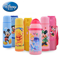 Disney 迪士尼 不锈钢儿童保温杯 男女便携学生可爱吸管水杯卡通水壶