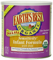 EARTH'S BEST Organic Sensitivity Infant Formula with Iron 有机含铁防胀气奶粉 658g