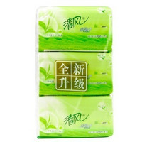 清风（APP） 抽取式面纸 绿茶茉香200抽3包装 迷你型