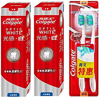 Colgate 高露洁 光感•白牙膏(沁亮薄荷)113g*2盒+360光感•白牙刷双支装