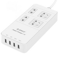 ORICO 奥睿科 TPC-4A4U 国标4位插座  智能4口USB手机平板充电器 1.5米 白色