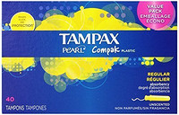 TAMPAX 丹碧丝 Pearl Plastic 珍珠塑管 卫生棉条（常规吸收量，40支*2盒）