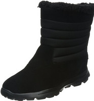 SKECHERS 斯凯奇 ON-THE-GO系列 女 雪地靴皮面横纹超轻毛里保暖休闲雪地短靴 13695