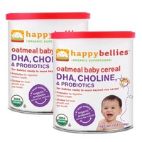 happybaby 禧贝 有机DHA燕麦米粉宝宝营养辅食2段（6-36个月幼儿适用）198g*2（美国原装进口）（2罐装）
