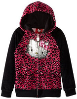 Hello Kitty 凯蒂猫 Little Girls' Hoodie In Leopard 女童连帽衫