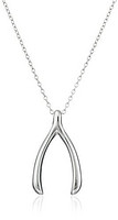 Sterling Silver Wishbone Pendant Necklace 银质许愿骨项链