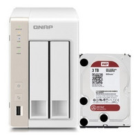 QNAP 威联通 TS-269H NAS两盘位网络存储 安装WD3T红盘 双核浮点运算1.6GHz CPU