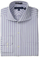 TOMMY HILFIGER Purple Blue Stripe 男士纯棉长袖条纹商务衬衫 