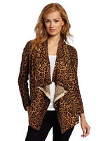 Sofie 100% Cashmere Open Front Leopard-Print Sweater 羊绒开衫