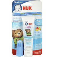 再特价：NUK Infant Tooth and Gum Cleanser and Finger Toothbrush 婴儿洁牙套装（水果味）