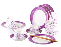 大聚缘 DCS2213G紫色梦幻22件骨质瓷餐具套装