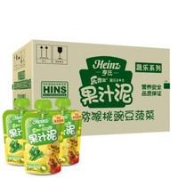 Heinz 亨氏 乐维滋蔬乐果汁泥-苹果猕猴桃豌豆菠菜 120g*24袋+纤果益果汁泥 130g*24袋