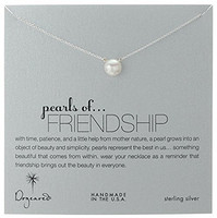 Dogeared "Pearls of . . . Friendship" Freshwater 女士珍珠吊坠银质项链 18英寸