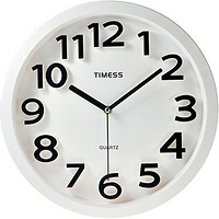 TIMESS 13英寸时尚创意 超酷立体刻度超静音 客厅挂钟 2001 象牙白(直径约：33厘米)