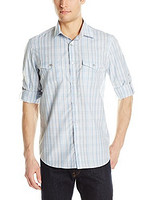 Calvin Klein Woven Button-Front 男士格子衬衫 