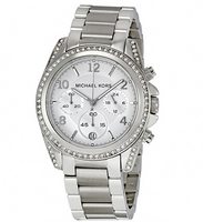 MICHAEL KORS MK5165 女款计时白色水晶镶嵌不锈钢腕表