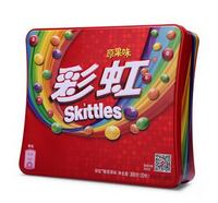 Skittles 彩虹 彩虹糖 原果味300G铁罐装
