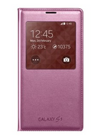 SAMSUNG 三星 EF-CG900BPEGCN S5手机原装炫彩智能保护套 柔光粉 适用于三星G9006/G9008/G9009
