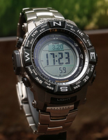 新低价：CASIO 卡西欧 PRW-3500T-7CR 登山系列 男款电波腕表 （钛合金版）