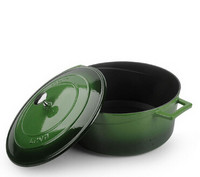 LAVA/LAVA  圆形24cm绿色珐琅铸铁锅