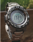 新补货：CASIO 卡西欧 PRW-3500T-7CR 登山系列 男款电波腕表 （钛合金版）