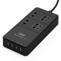 QIC TP4A4U 智能4口USB充电插排 4位插座/接线板/插线板 1.5米 黑色