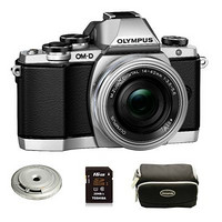 OLYMPUS 奥林巴斯 OM-D E-M10 M4/3 可换镜头数码相机 银色 双镜头礼盒版（带14-42EZ电动饼干+15mm f/8.0 机身盖镜头）