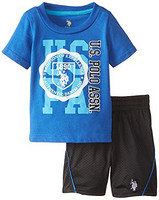 凑单品：U.S. Polo Assn. 美国马球协会 Jersey T Shirt and Athletic Mesh Short 男宝宝套装