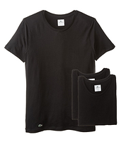 Prime会员专享：Lacoste Essentials 男款Supima棉 圆领T恤（3件装） 黑色