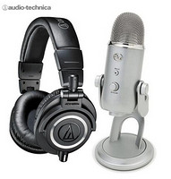 Audio-Technica 铁三角 ATH-M50x 监听耳机+ Blue Microphones YETI 电容麦克风