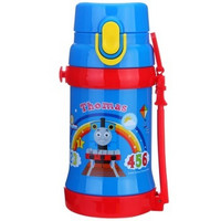 Thomas & Friends 托马斯&朋友 4346TM 儿童高真空不锈钢隐形背带双盖保温杯 450ml 蓝色