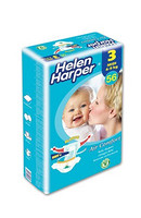 Helen Harper 海伦哈伯 舒适夜用 4-9KG纸尿裤M码 56片装（德国原装进口）