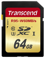 Transcend 创见 64GB SDXC UHS-3 Flash Memory Card 95/60 MB/s SD存储卡