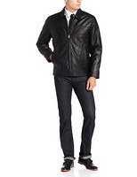 Deal of the Day：PERRY ELLIS Lambskin Leather Open Bottom 男士羊皮夹克