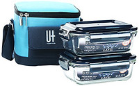 U+ 悠佳 韩元素耐热玻璃饭盒2套装 700+700ml 送精致包包